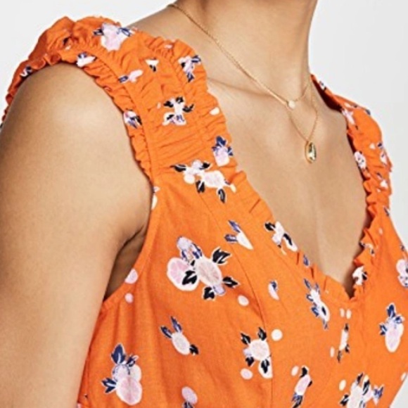 Free People Like A Lady Printed Mini Dress In Orange size XS - Picture 3 of 12